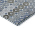 8' Denim Blue Gray And Silver Geometric Washable Round Rug With UV Protection