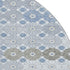 8' Denim Blue Gray And Silver Geometric Washable Round Rug With UV Protection