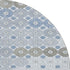8' Denim Blue Gray And Silver Geometric Washable Round Rug With UV Protection