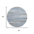 8' Denim Blue Gray And Silver Geometric Washable Round Rug With UV Protection
