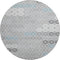 8' Silver Gray And Blue Geometric Washable Round Rug With UV Protection