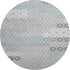 8' Silver Gray And Blue Geometric Washable Round Rug With UV Protection