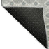 8' Silver Gray And Blue Geometric Washable Round Rug With UV Protection
