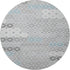8' Silver Gray And Blue Geometric Washable Round Rug With UV Protection