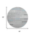 8' Silver Gray And Blue Geometric Washable Round Rug With UV Protection