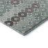 8' Teal Gray And Silver Geometric Washable Round Rug With UV Protection