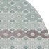 8' Teal Gray And Silver Geometric Washable Round Rug With UV Protection