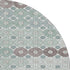 8' Teal Gray And Silver Geometric Washable Round Rug With UV Protection