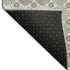 8' Taupe Beige And Teal Geometric Washable Round Rug With UV Protection