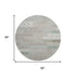 8' Taupe Beige And Teal Geometric Washable Round Rug With UV Protection