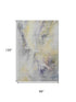 8' X 10' Gold Gray And Silver Abstract Washable Area Rug With UV Protection