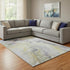 8' X 10' Gold Gray And Silver Abstract Washable Area Rug With UV Protection