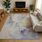 8' X 10' Gold Gray And Silver Abstract Washable Area Rug With UV Protection