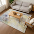 8' X 10' Gold Gray And Silver Abstract Washable Area Rug With UV Protection