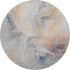 8' Linen Peach And Ivory Abstract Washable Round Rug With UV Protection