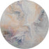8' Linen Peach And Ivory Abstract Washable Round Rug With UV Protection