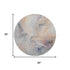 8' Linen Peach And Ivory Abstract Washable Round Rug With UV Protection