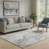 5' X 8' Beige Gray And Ivory Abstract Washable Area Rug With UV Protection