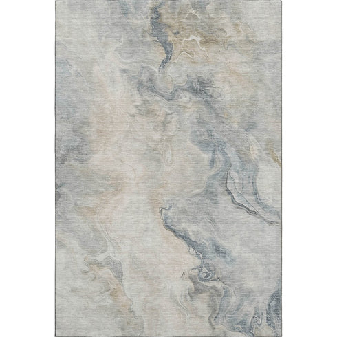 8' X 10' Beige Gray And Ivory Abstract Washable Area Rug With UV Protection