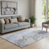 5' X 8' Blue Taupe And Beige Abstract Washable Area Rug With UV Protection