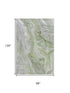 8' X 10' Artichoke Green Gray And Silver Abstract Washable Area Rug With UV Protection