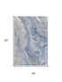 5' X 8' Denim Blue Gray And Ivory Abstract Washable Area Rug With UV Protection
