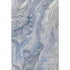 5' X 8' Denim Blue Gray And Ivory Abstract Washable Area Rug With UV Protection