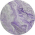 8' Purple Gray And Ivory Abstract Washable Round Rug With UV Protection