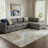 8' X 10' Graphite Beige And Ivory Abstract Washable Area Rug With UV Protection