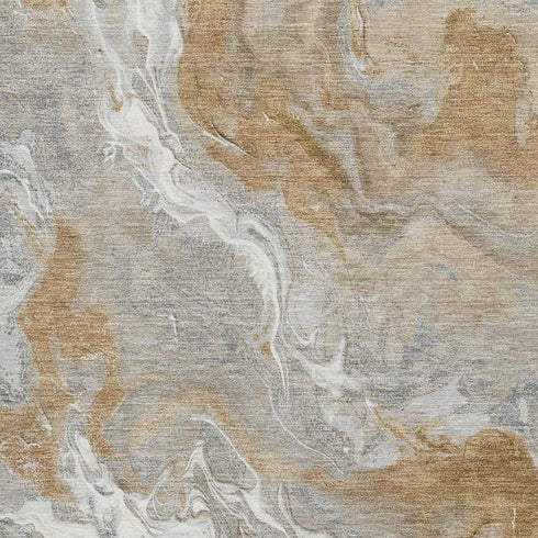 8' X 10' Graphite Beige And Ivory Abstract Washable Area Rug With UV Protection