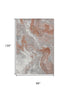 8' X 10' Salmon Gray And Ivory Abstract Washable Area Rug With UV Protection