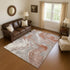 8' X 10' Salmon Gray And Ivory Abstract Washable Area Rug With UV Protection