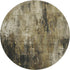 8' Beige Charcoal And Ivory Abstract Washable Round Rug With UV Protection
