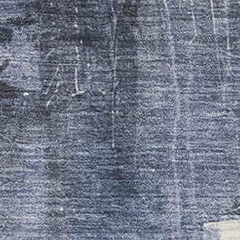 5' X 8' Blue Charcoal And Ivory Abstract Washable Area Rug With UV Protection