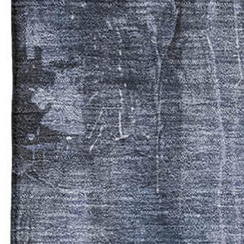 8' X 10' Blue Charcoal And Ivory Abstract Washable Area Rug With UV Protection