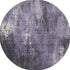 8' Purple Charcoal And Ivory Abstract Washable Round Rug With UV Protection