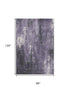 8' X 10' Purple Charcoal And Ivory Abstract Washable Area Rug With UV Protection