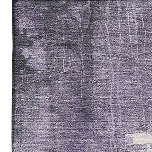 8' X 10' Purple Charcoal And Ivory Abstract Washable Area Rug With UV Protection