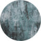 8' Teal Charcoal And Ivory Abstract Washable Round Rug With UV Protection