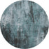 8' Teal Charcoal And Ivory Abstract Washable Round Rug With UV Protection