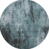 8' Teal Charcoal And Ivory Abstract Washable Round Rug With UV Protection
