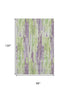 8' X 10' Artichoke Green Lavender And Ivory Striped Washable Area Rug With UV Protection