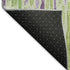8' X 10' Artichoke Green Lavender And Ivory Striped Washable Area Rug With UV Protection