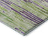 8' X 10' Artichoke Green Lavender And Ivory Striped Washable Area Rug With UV Protection