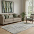 5' X 8' Beige Tan And Silver Striped Washable Area Rug With UV Protection