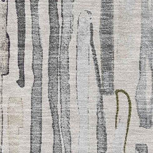 5' X 8' Beige Tan And Silver Striped Washable Area Rug With UV Protection