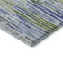 8' Sky Blue Green And Ivory Striped Washable Round Rug With UV Protection
