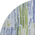 8' Sky Blue Green And Ivory Striped Washable Round Rug With UV Protection