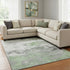 8' X 10' Artichoke Green Gray And Ivory Abstract Washable Area Rug With UV Protection
