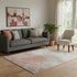 5' X 8' Coral Gray And Ivory Abstract Washable Area Rug With UV Protection